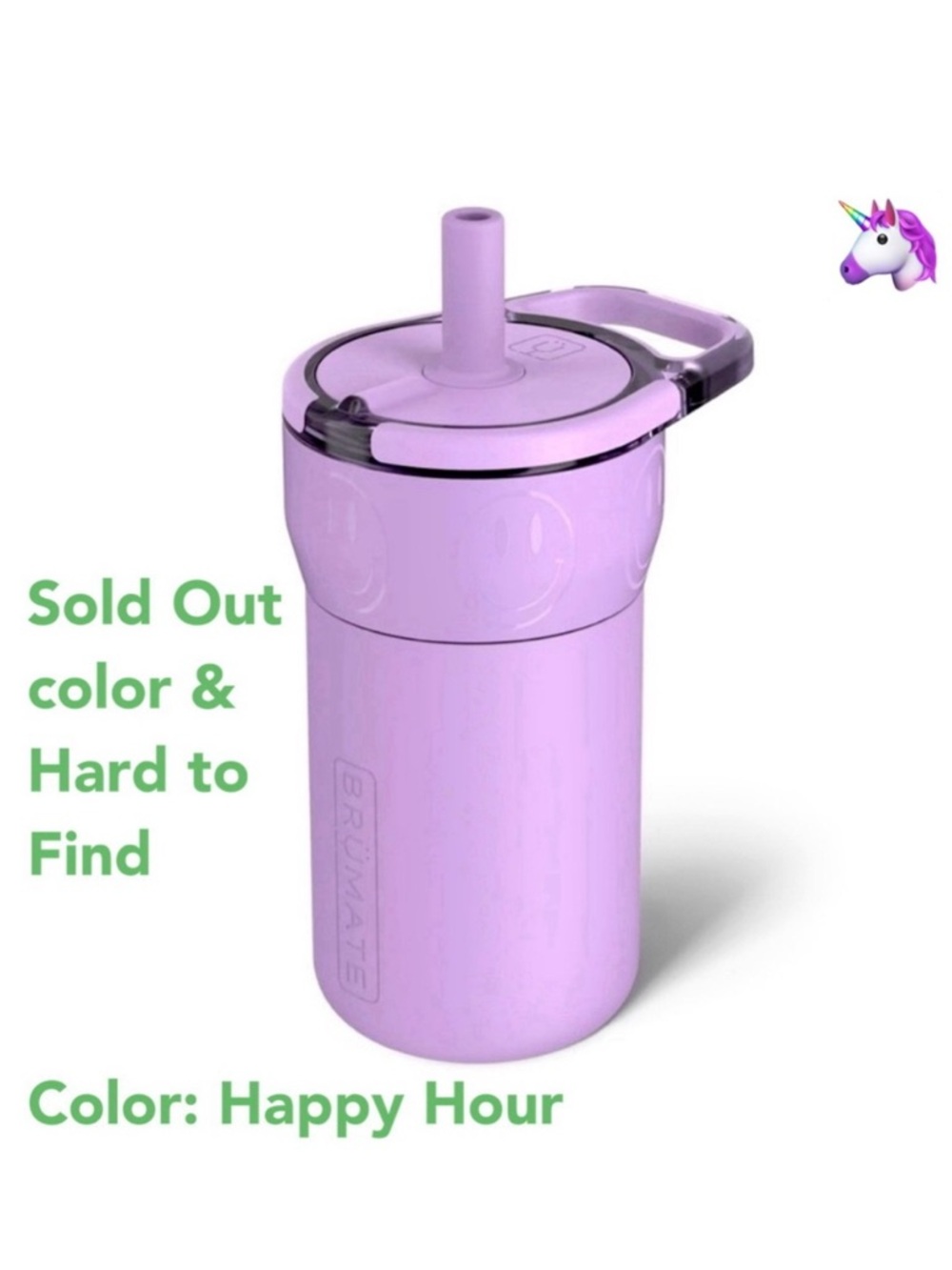 NEW! BRUMATE x EMILY FAUVER Happy Hour LEAP Leakproof Locking Lid Kids Cup NWT!